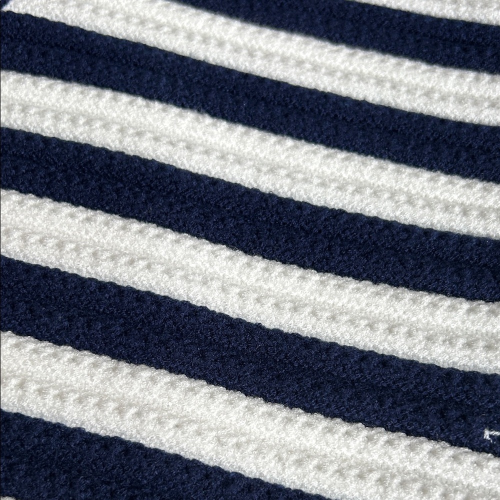 Joie Navy and White Striped Knit Button Front Vest - Picture 7 of 8